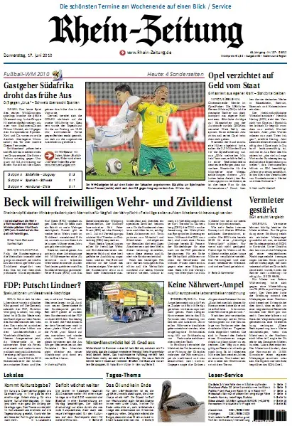 Rhein-Zeitung Koblenz vom 17. Juni 2010