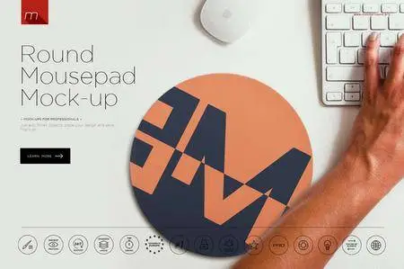 CreativeMarket - Round Mouse Pad Mock-up