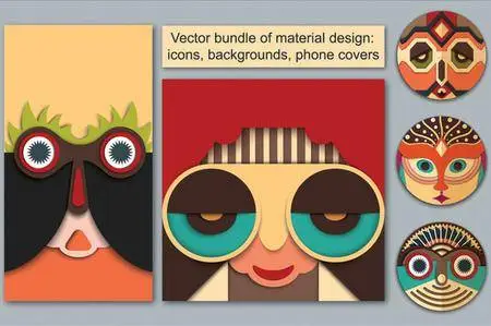 CreativeMarket - Vector bundle of material design