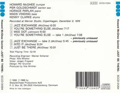 Howard McGhee - Just Be There (1976) {SteepleChase SCCD-31204 rel 1994}