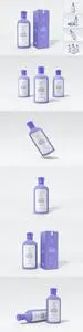 Round Cosmetic Flip Cap Lotion Bottle Packaging Mockup ADKEL5K