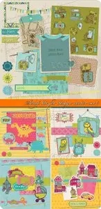 Scrap kit for design vector set 5