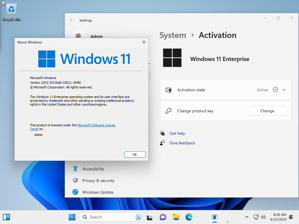 Windows 11 Enterprise 22H2 Build 22621.1848 (No TPM Required) Prea   Tanndera