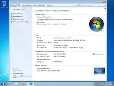 Windows 7 Professional SP1 Multilingual (x64) Preactivated October 2024