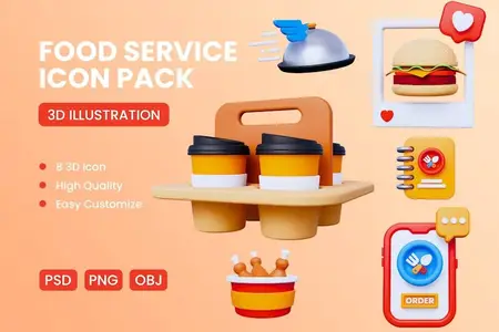 EE - Fast Food Service 3D Icon YTCFKV5