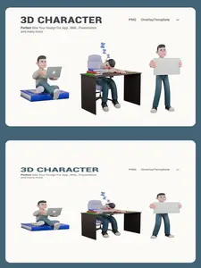 High Quality Writer 3D Cartoon Character DDEZ66Y