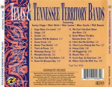 Various Artists - Texas & Tennessee Territory Bands 1928-1931 (1997) {Retrieval Recordings RTR 79006}