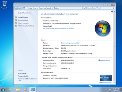 Windows 7 Professional SP1 Multilingual (x64) Preactivated June 2023