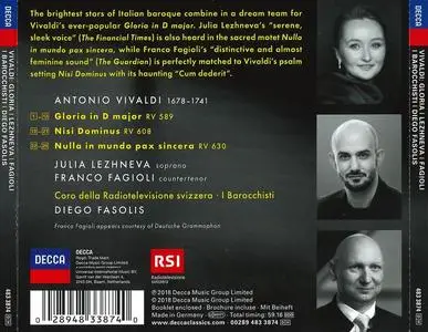Diego Fasolis, I Barocchisti - Antonio Vivaldi: Gloria, Nisi Dominus, Nulla in mundo pax (2018)