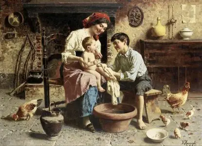 Italian painter Eugenio Zampighi (1859-1944)