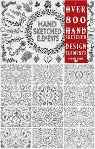 CreativeMarket - 800+ Unique Hand-Sketched Elements