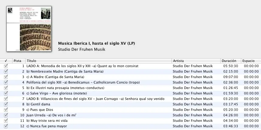 Studio der Frühen Musik - Música Ibérica I 'Hasta el siglo XV' (LP / FLAC)