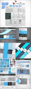 Vector - Web site elements blue