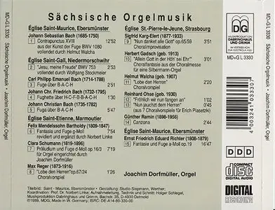 Various Composers - Joachim Dorfmüller - Sächsische Orgelmusik / Saxon Organ Music [MDG L 3330] {1989}