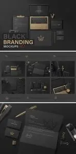 CreativeMarket Black Branding Mockups Vol.1 3450058