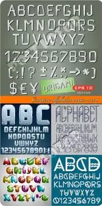 Creative alphabet vector set 6