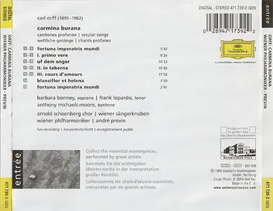 Carl Orff - Wiener Philharmoniker,  André Previn - Carmina Burana (2002, 1994)