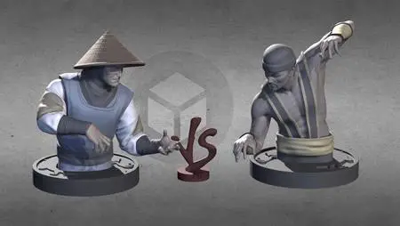 Raiden Vs Shang Tsung Busts - Polygon Artisan