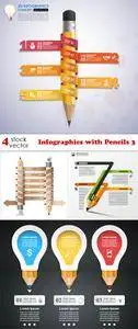 Vectors - Infographics with Pencils 3