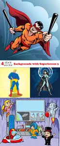 Vectors - Backgrounds with Superheroes 3