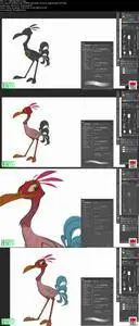 How to Create a Cartoon Character Bird Pt 2 – Coloring