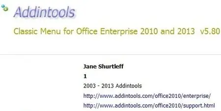 Classic Menu for Office Enterprise 2010 and 2013 5.80