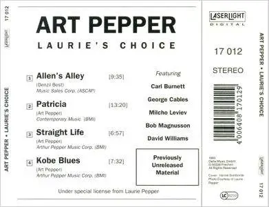 Art Pepper - Laurie's Choice (1993)