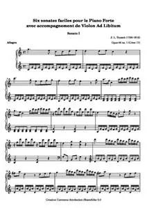 DussekJL - Six sonates faciles pour le Piano Forte (I)