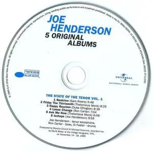 Joe Henderson – 5 Original Albums (2016) [5CDs] {Blue Note}