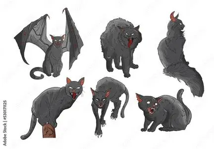 Scary Superstitious Black Cats 530171125