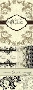 Vintage Floral Cards Vector 2