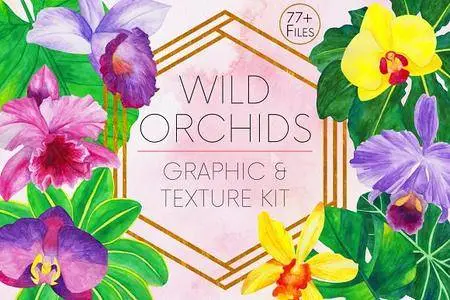 CreativeMarket - Wild Orchids Graphic and Texture Kit