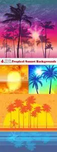 Vectors - Tropical Sunset Backgrounds