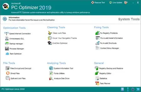 Asmwsoft PC Optimizer 2019 v10.0.3081 Portable