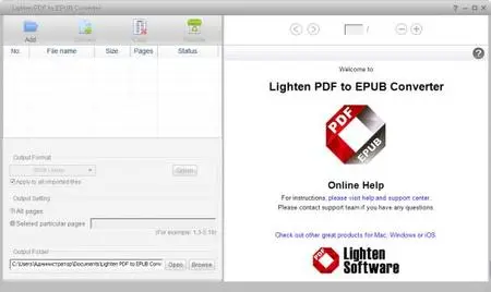Lighten PDF to EPUB Converter 6.0.0