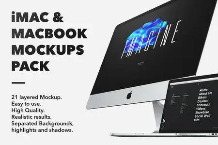 CreativeMarket - iMac & Macbook Mockups pack
