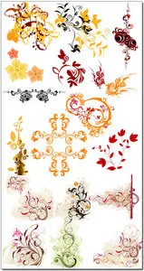 Vector Decoration Swirl Flowers