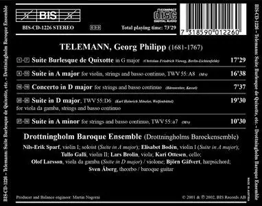 Drottningholm Baroque Ensemble - Georg Philipp Telemann: Don Quixotte: Suites & Violin Concertos (2002)
