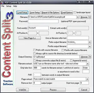 Traction Software PDF Content Split SA 3.11