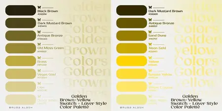 Golden Serenity Color Palettes - Photoshop Swatches & Styles