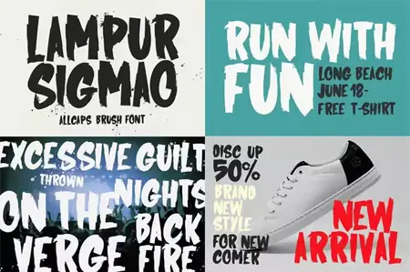 Lampur Sigmao - Allcaps Brush Display Font