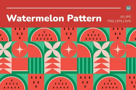 EE - Seamless Geometric Watermelon Pattern   003 HTD5Y92