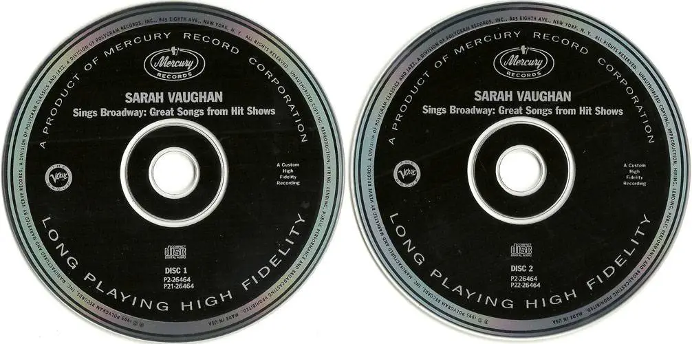 Sarah Vaughan - Sings Broadway: Great Songs From Hit Shows (2CD) (1956) {1995 Verve}