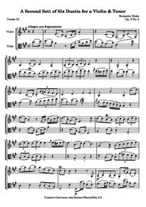 BlakeB - A Second Sett of Six Duetts for a Violin &amp; Tenor: No. 3