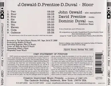 John Oswald, David Prentice, Dominic Duval - Bloor (2001)