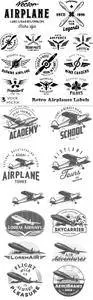 Vectors - Retro Airplanes Labels