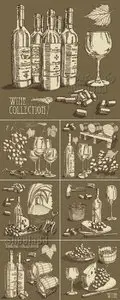 Vintage Wine Vector Set
