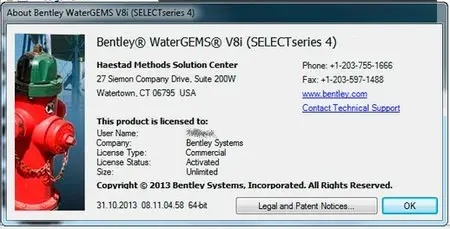 Bentley WaterGEMS V8i (SELECTSeries 4) 08.11.04.58