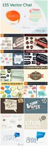 155 Chat Bubbles and Labels Vector Elements