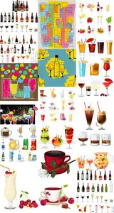 Drinks and Cocktails Vector Set
